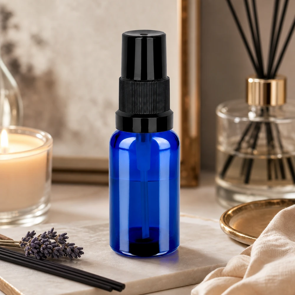 Flacone spray da 20 ml nero STD BlueLine UT18/20 Versatile flacone in vetro da 20 ml con funzione spray per cosmetici fai da te e prodotti per la cura naturale