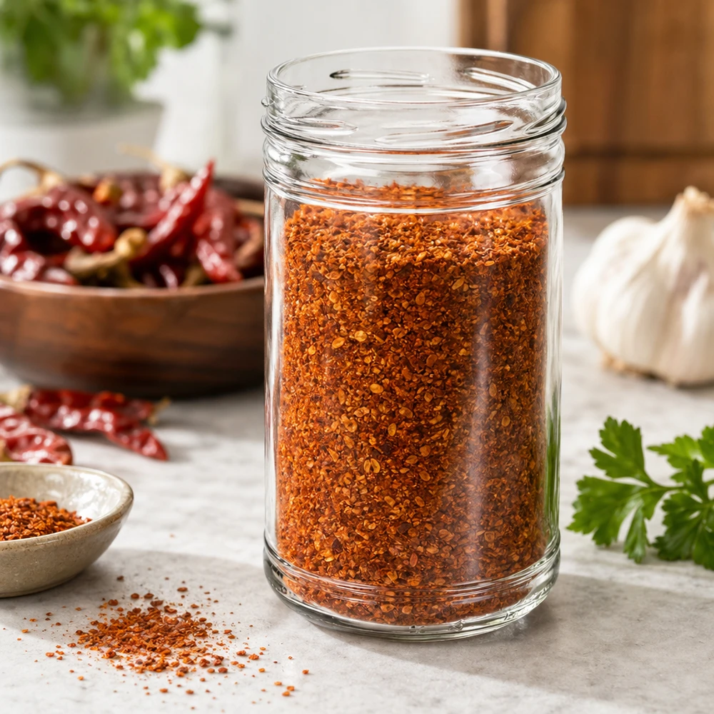 UNiTWIST Sturz1053 - Bicchieri capacità 1053ml TO100 Bicchieri UNiTWIST 1053ml TO100 riempiti con polvere di peperoncino rosso per conservare le spezie in cucina