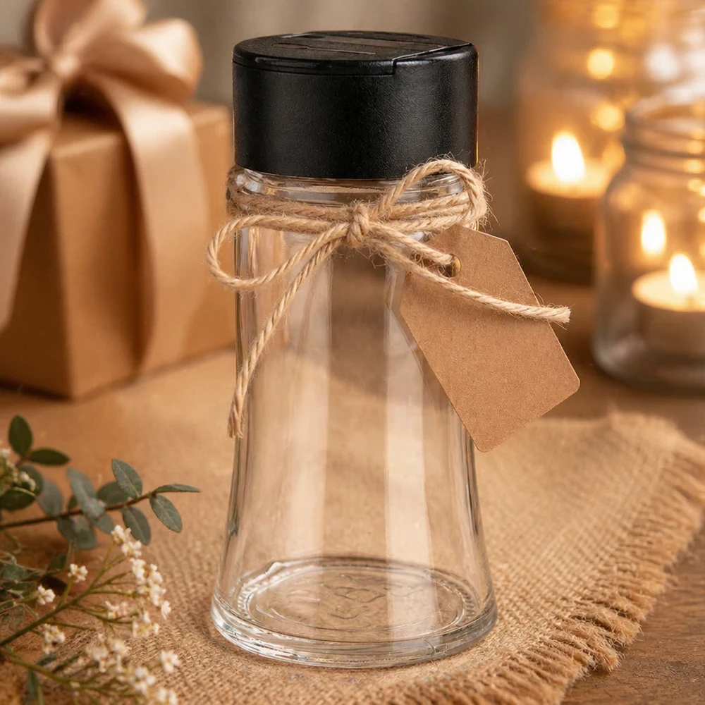 Barattolo per sale e spezie da 95 ml con doppio dosatore, nero Barattolo per sale e spezie da 95 ml con doppio dosatore, nero