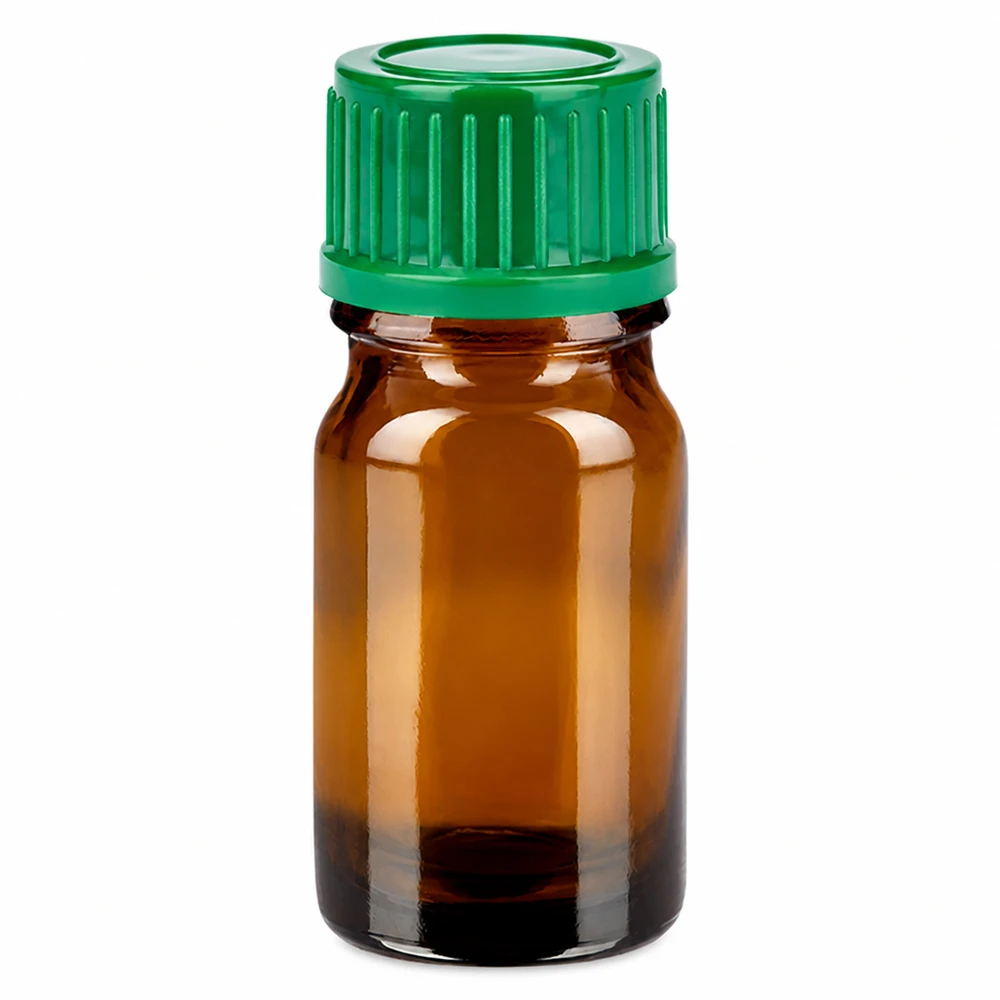 Flacone da 5 ml 11 mm SV verde STD BrownLine UT18/5 Flacone in vetro ambrato da 5 ml con tappo a vite verde per oli essenziali e medicinali