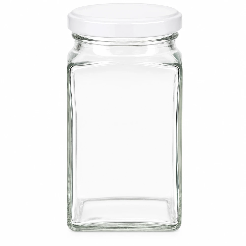 Barattolo tetra da 260 ml con coperchio BasicSeal bianco UNiTWIST. Barattolo tetra da 260 ml con coperchio BasicSeal bianco barattolo quadrato vuoto per la conservazione degli alimenti barattolo di stoccaggio