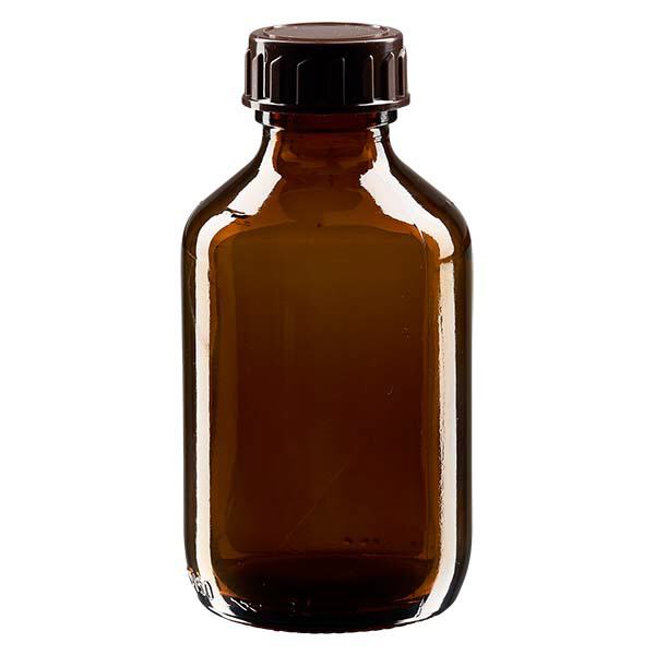 Flacone per medicinali da 150 ml marrone, con tappo in ApoGlas marrone Flacone per medicinali da 150 ml marrone, con tappo in ApoGlas marrone