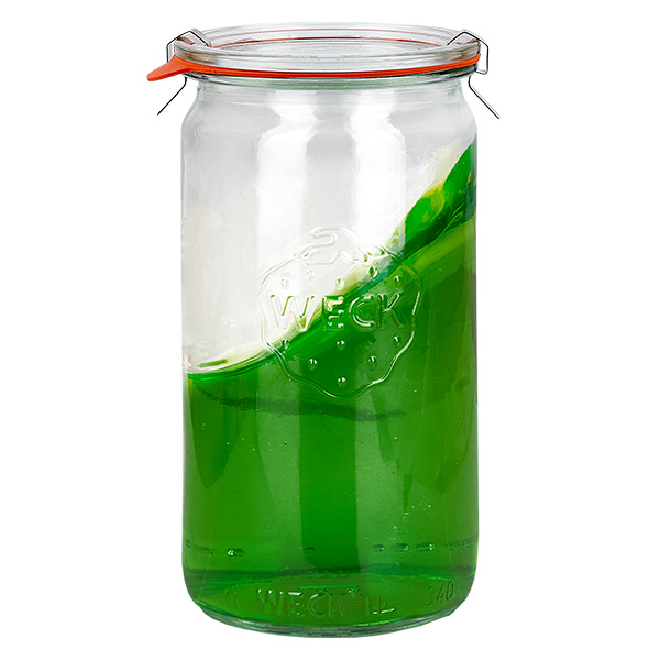 Set di 48 vasi Weck da 340 ml, cilindrici, con 48 coperchi in vetro Set di 48 vasi Weck da 340 ml, cilindrici, con 48 coperchi in vetro