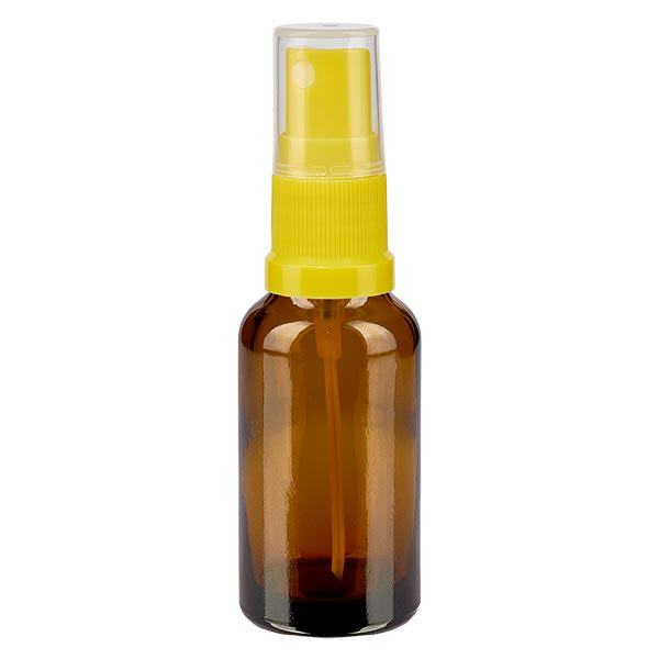 Flacone spray marrone da 20ml STD giallo/trasparente apoGlas
