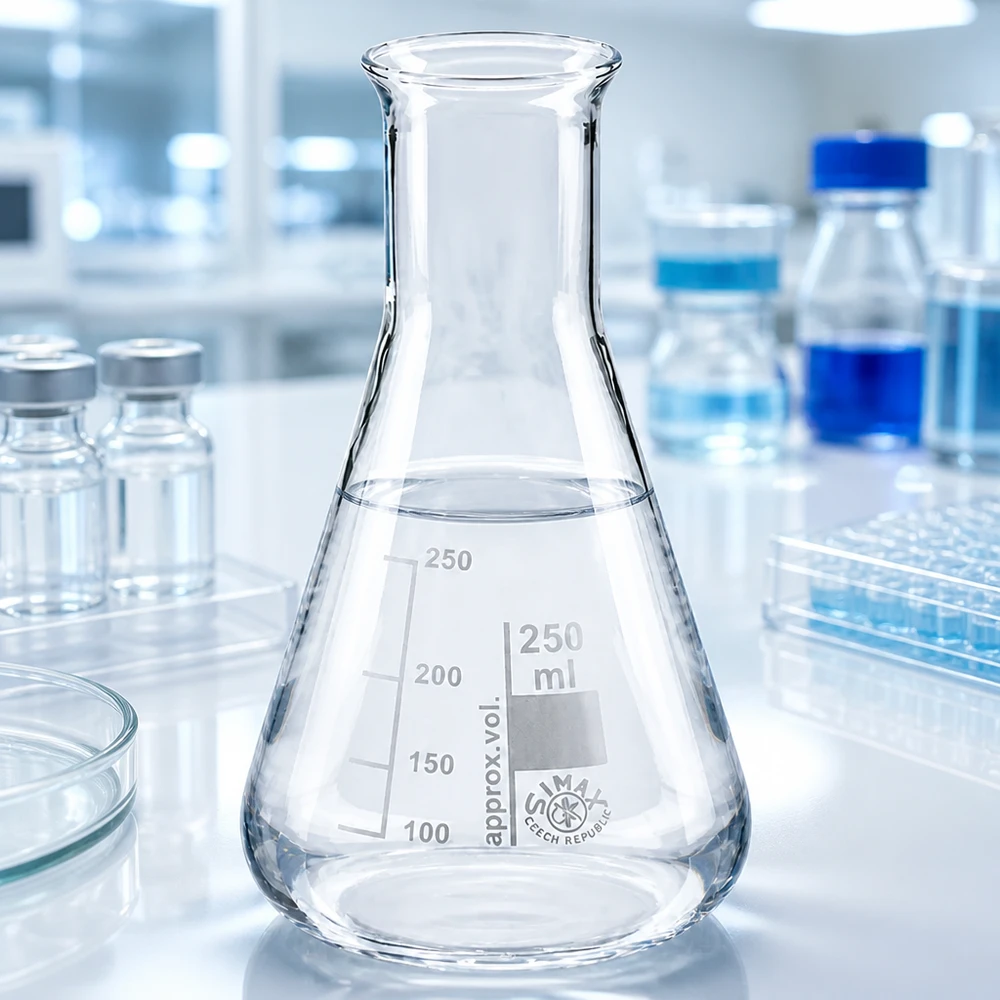 Beuta da 250 ml a collo stretto Beuta da laboratorio per chimica 250ml trasparente con marcature di misura precise