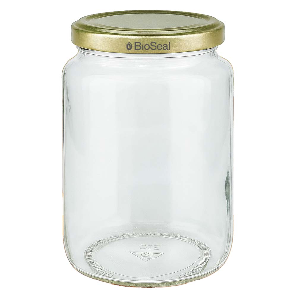 Vasetto per miele da 1000 g con capsula dorata BioSeal UNiTWIST