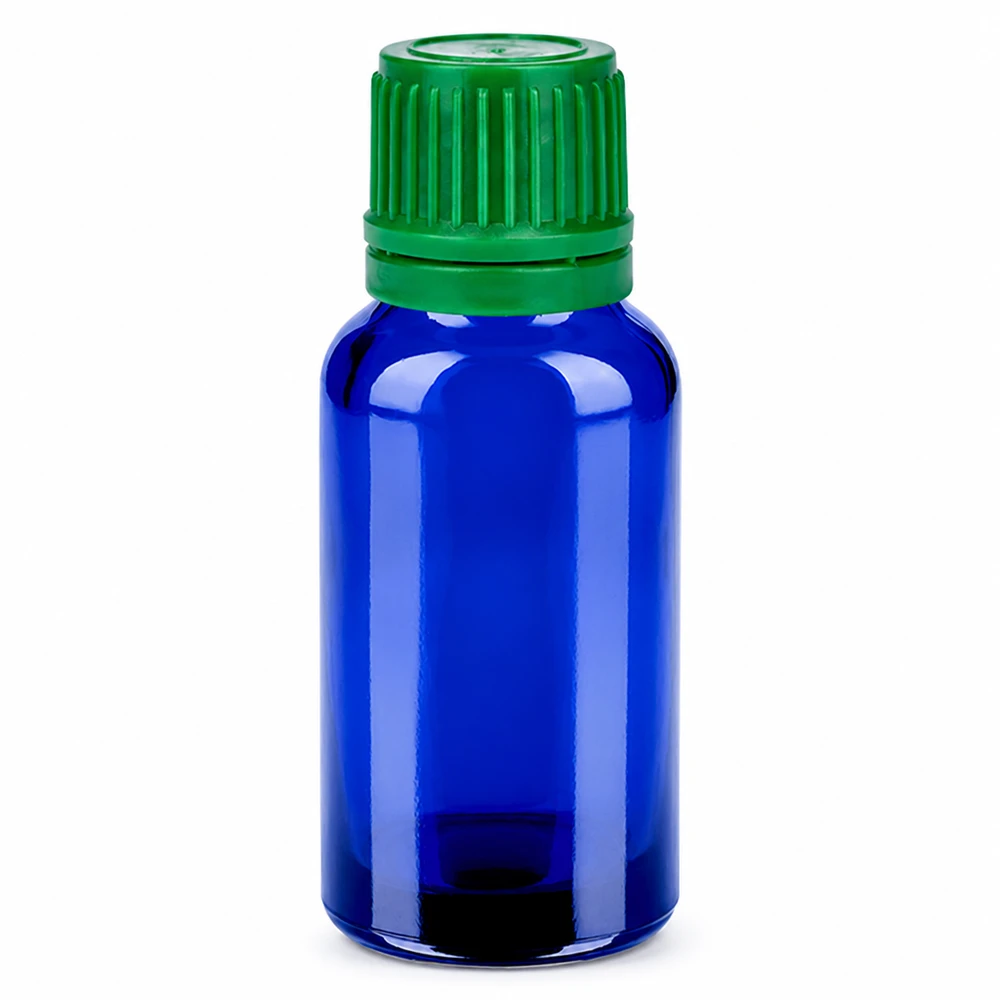 Flacone da 20ml 11mm SV verde OV BlueLine UT18/20 Flacone contagocce da 20 ml in blu brillante, ideale per dosare con precisione i liquidi.
