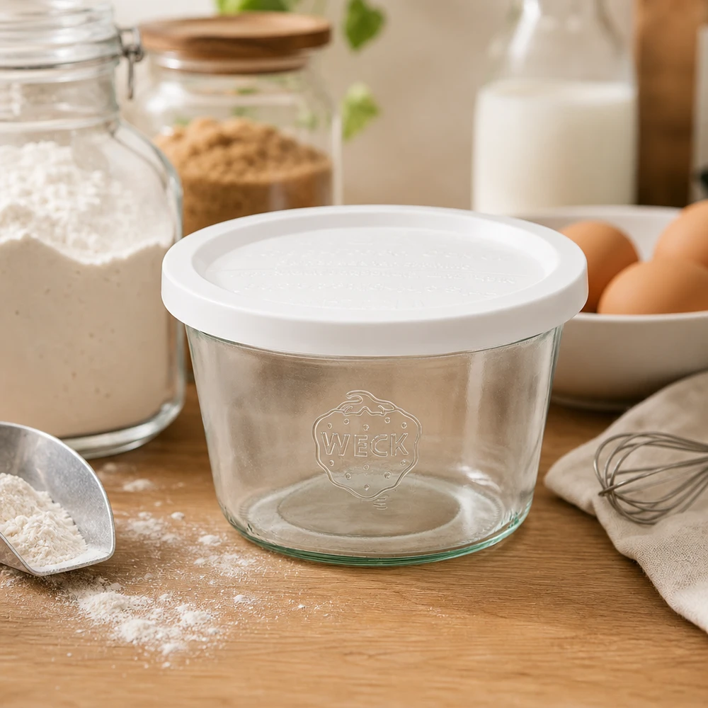 WECK 370ml RR100 vaso in muratura con coperchio per la freschezza in cucina tra farina, uova, latte e utensili da cucina