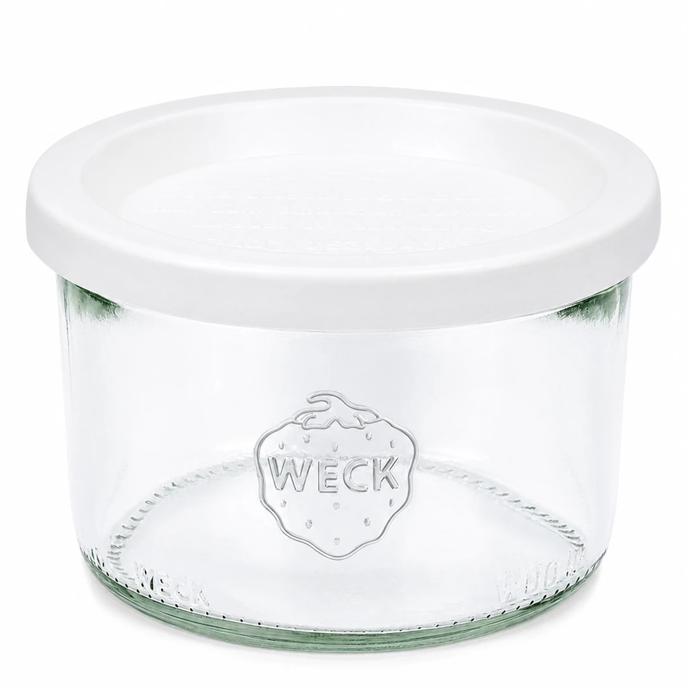 WECK Vaso da 200 ml con coperchio bianco RR80 per marmellate e conserve