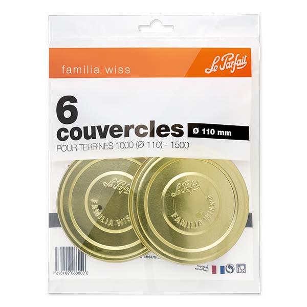 Le Parfait® Familia Wiss 6 coperchi Ø110 mm Le Parfait® Familia Wiss 6 coperchi Ø110 mm