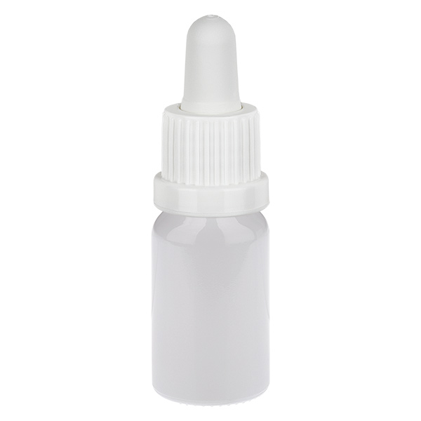 Flacone con pipetta da 10 ml bianco con tappo antimanomissione WhiteLine UT18/10