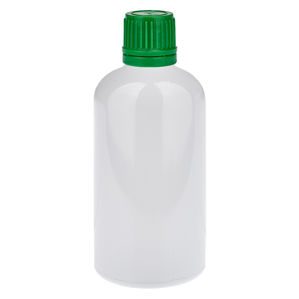 Bottiglia da 100 ml Tappo a vite da 11 mm verde Tappo di sicurezza WhiteLine UT18/100 Bottiglia da 100 ml Tappo a vite da 11 mm verde Tappo di sicurezza WhiteLine UT18/100