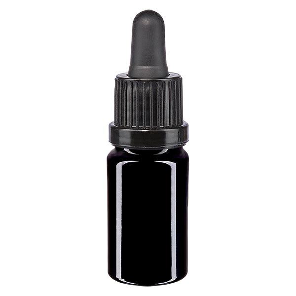 Bottiglia da farmacia viola 5ml pipetta nera OV