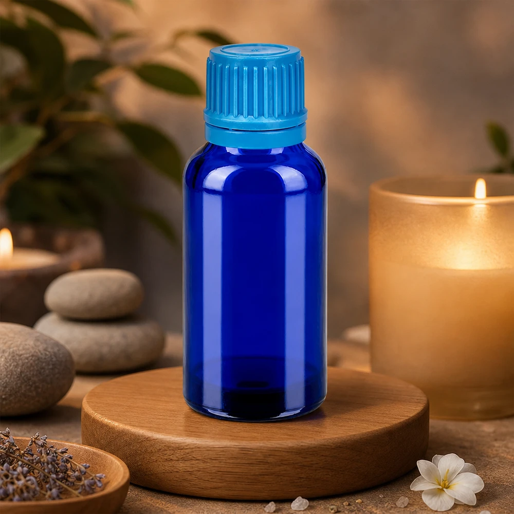 Bottiglia da 30ml 11mm SV blu OV BlueLine UT18/30 Versatile bottiglia in vetro da 30 ml per oli profumati, tinture e prodotti per il benessere fatti in casa
