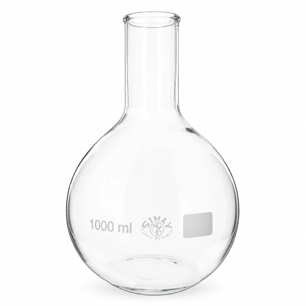 Pallone trasparente a collo stretto da 1000 ml - robusta vetreria da laboratorio per lavori scientifici