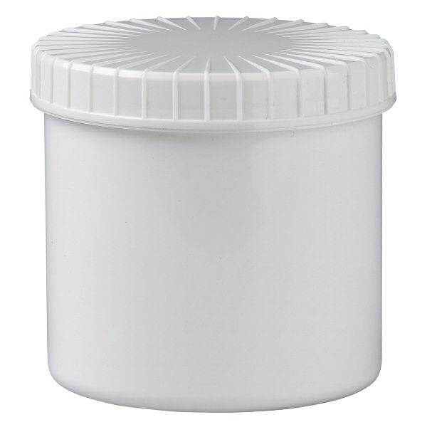 Vaso a vite bianco da 375 ml con coperchio scanalato Vaso a vite bianco da 375 ml con coperchio scanalato