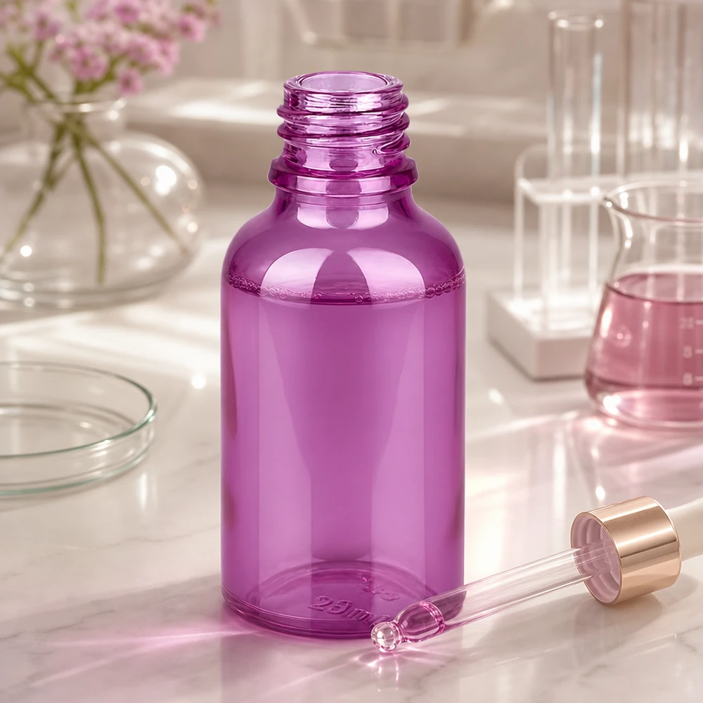 Flacone da 30 ml per farmacia PurpleLine UT18/30 UNiTWIST Flacone da farmacia compatto PurpleLine da 30 ml con robusto filo UNiTWIST in vetro viola