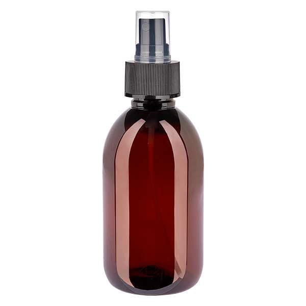 Bottiglia in PET da 250ml con nebulizzatore nero