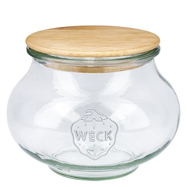 Vaso decorativo WECK RR100 da 1062 ml con coperchio in legno