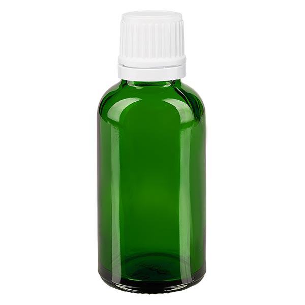 Flacone contagocce verde 30ml OV bianco/0,7mm ApoGlas