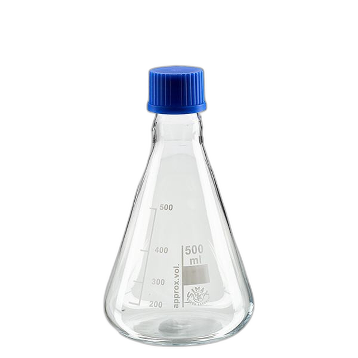 Erlenmeyer con filettatura e tappo a vite
