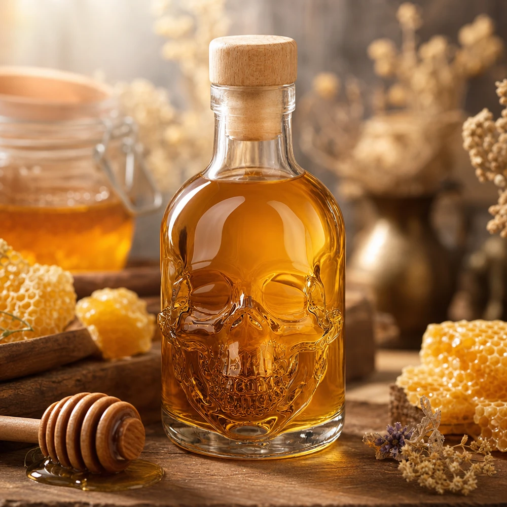 Bottiglia in vetro da 200 ml Jack con tappo in sughero con impugnatura in legno UNiTWIST®