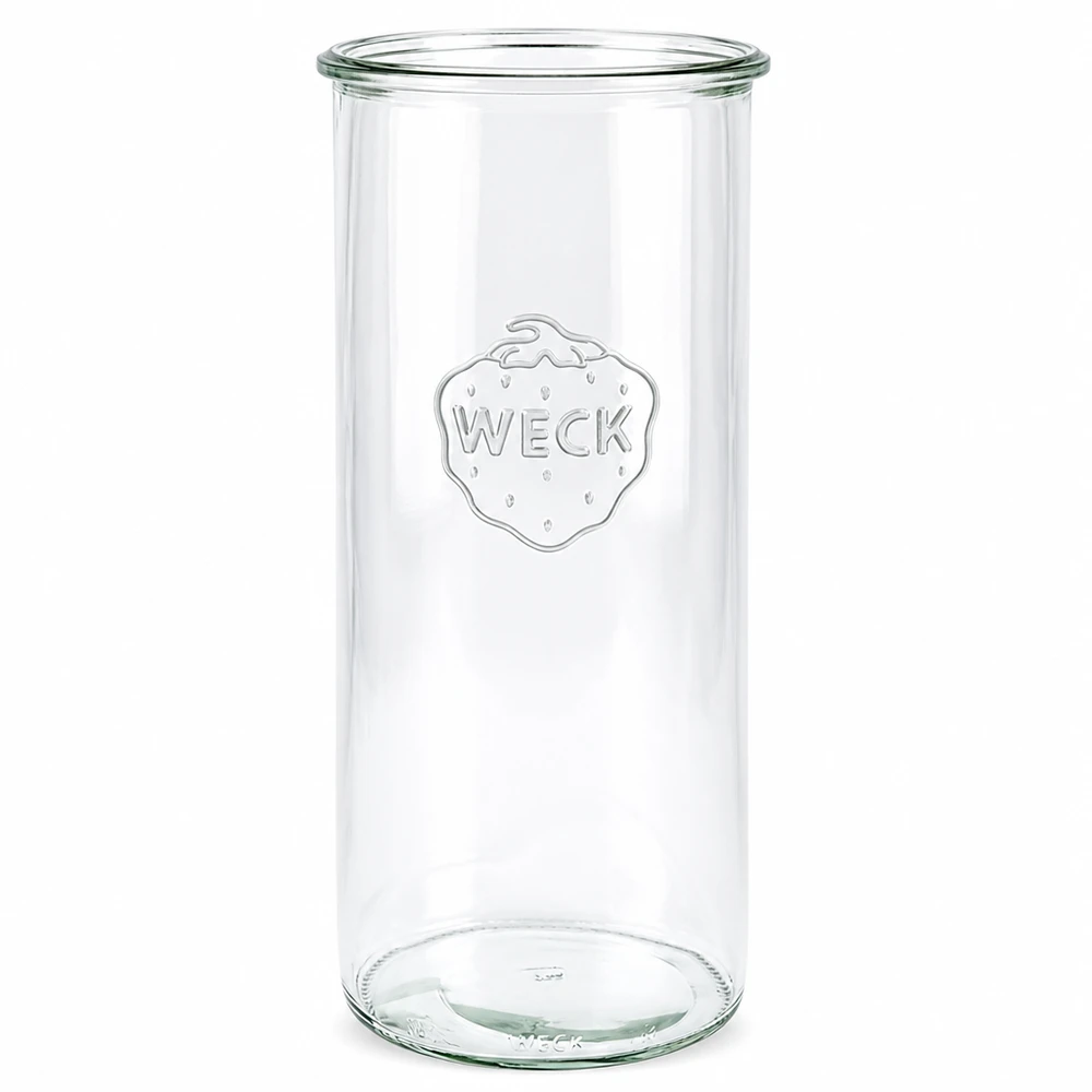 Bicchieri WECK 1500ml RR100 trasparenti con logo in rilievo e base rotonda per la conservazione e lo stoccaggio