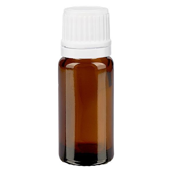 Flacone contagocce marrone da 10ml OV bianco/0,7mm ApoGlas Flacone contagocce marrone da 10ml OV bianco/0,7mm ApoGlas