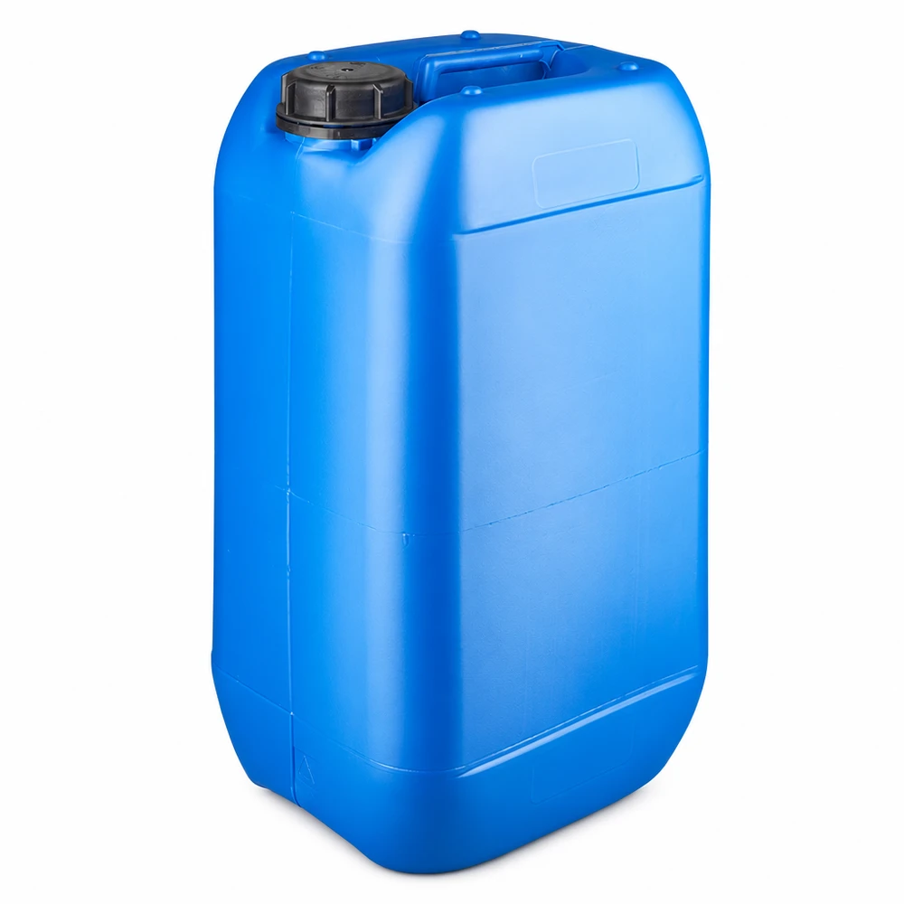 Tanica 15 litri blu con tappo a vite OV Tanica in plastica blu da 15 litri con tappo a vite nero e maniglia di trasporto