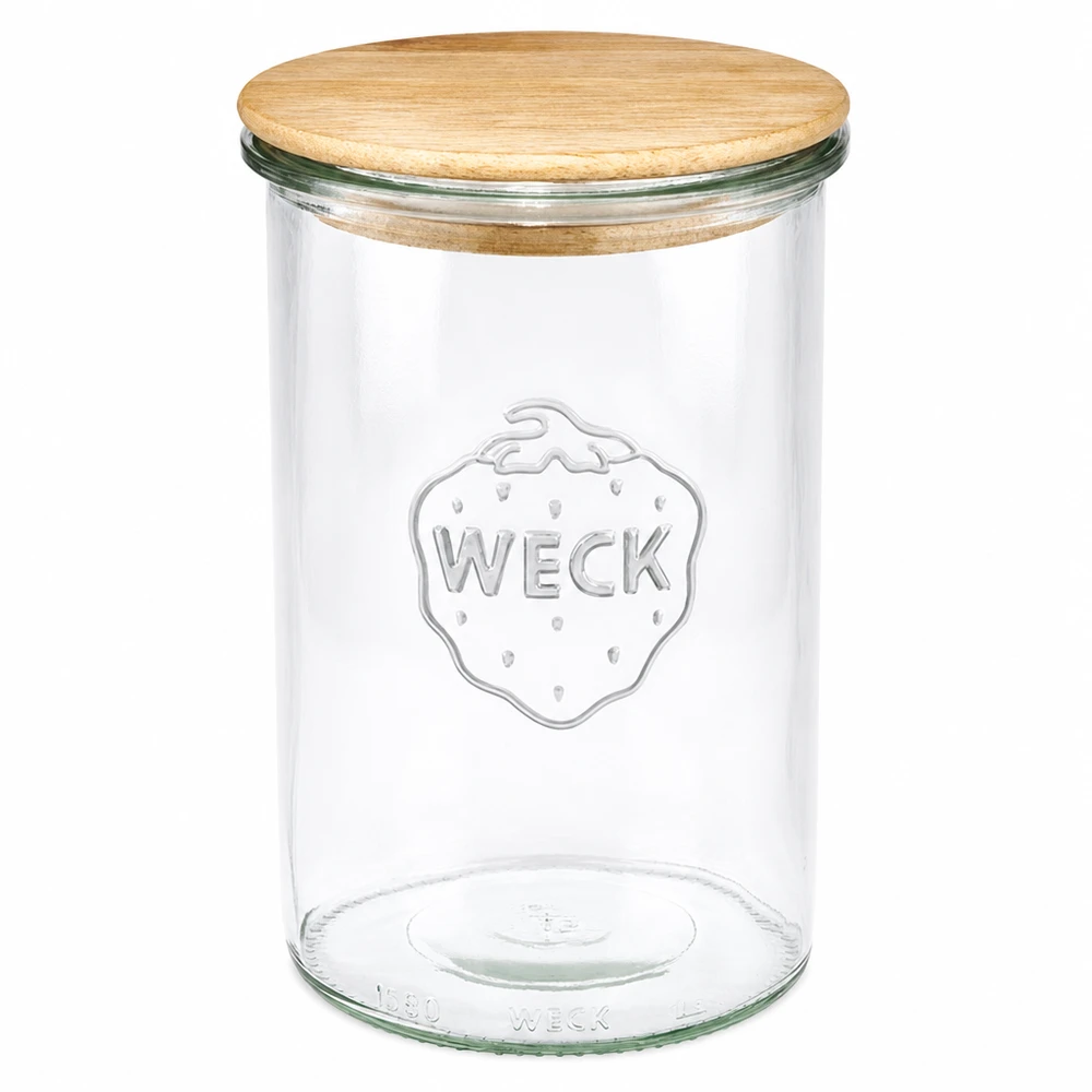 WECK 1000ml RR100 vaso da muratore con coperchio in legno di quercia trasparente vaso da muratore vuoto per la conservazione