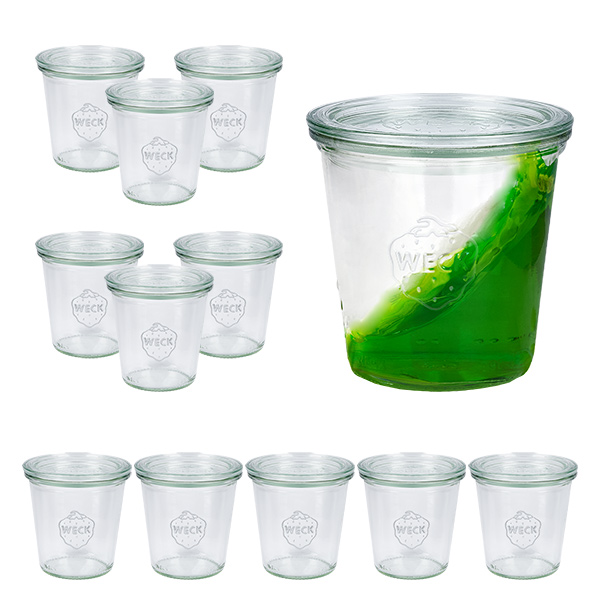 Set di 12 tumbler Weck da 290 ml, vasetti da 1/5L con 12 bicchieri