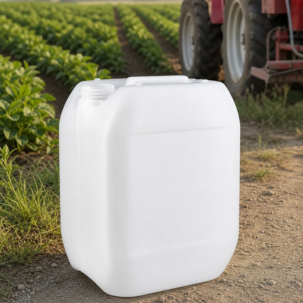 Tanica 10 litri senza tappo Contenitore Agrarkanister da 10 litri senza tappo, in plastica bianca, per prodotti fitosanitari da utilizzare in campo