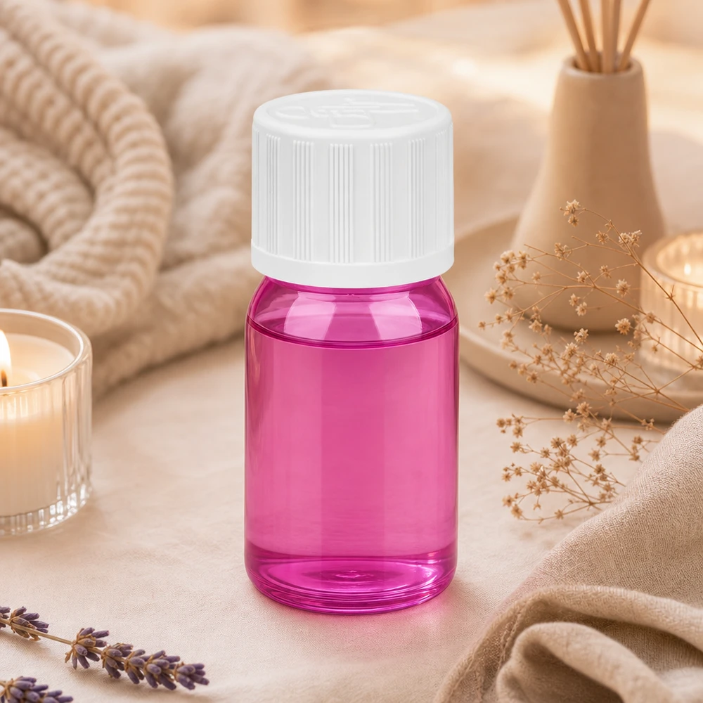Bottiglia da 5ml tappo a vite 11mm bianco standard a prova di bambino PurpleLine UT18/5 Elegante flacone da 5 ml in viola intenso con tappo opaco per prodotti di bellezza
