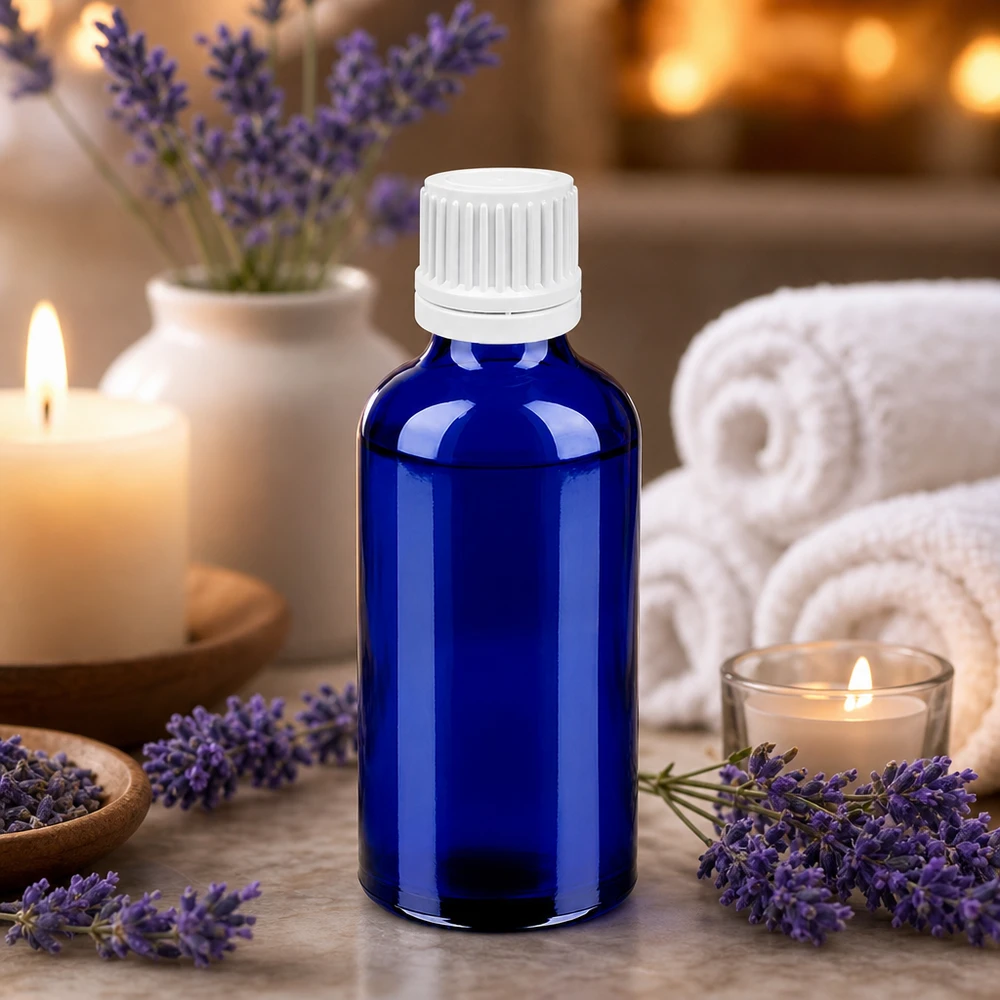Flacone contagocce da 50 ml 0,7 mm bianco OV BlueLine UT18/50 Flacone per farmaci da 50 ml con tappo contagocce bianco per uso professionale in studio e in laboratorio