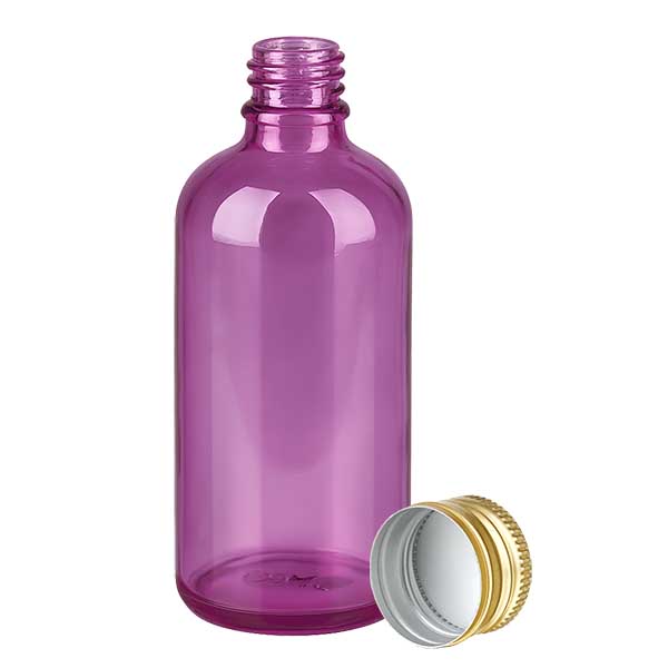Flacone da 100ml tappo a vite 11mm alluminio oro standard PurpleLine. UT18/100