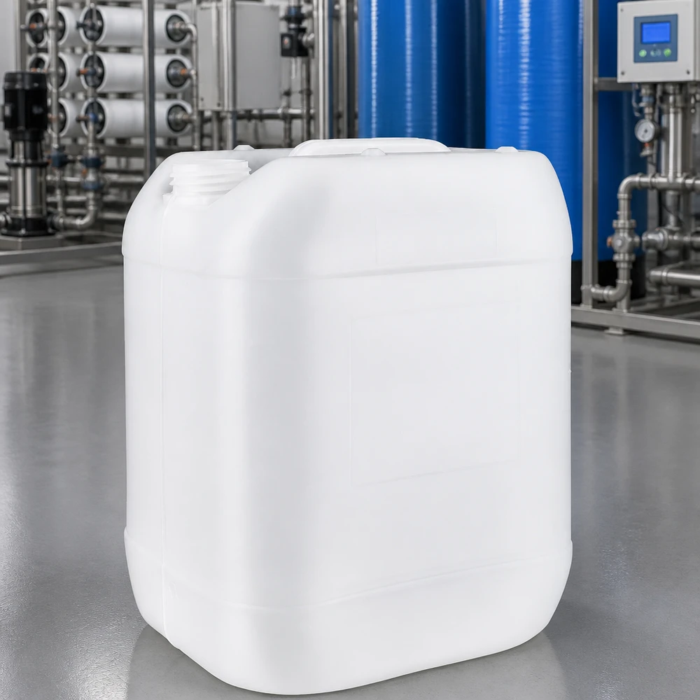 Tanica 20 litri senza tappo Tanica quadrata da 20 litri senza tappo, in plastica per uso alimentare, di colore bianco