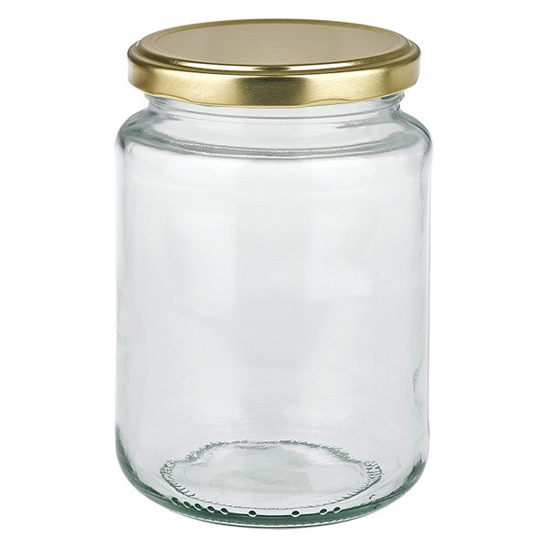 Barattolo rotondo da 382 ml con coperchio BasicSeal oro UNiTWIST