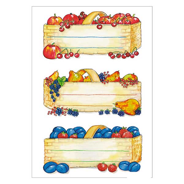 Etichette da cucina "Cesti di frutta" (12 adesivi)