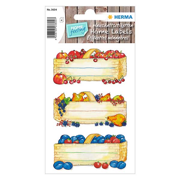 Etichette da cucina "Cesti di frutta" (12 adesivi)