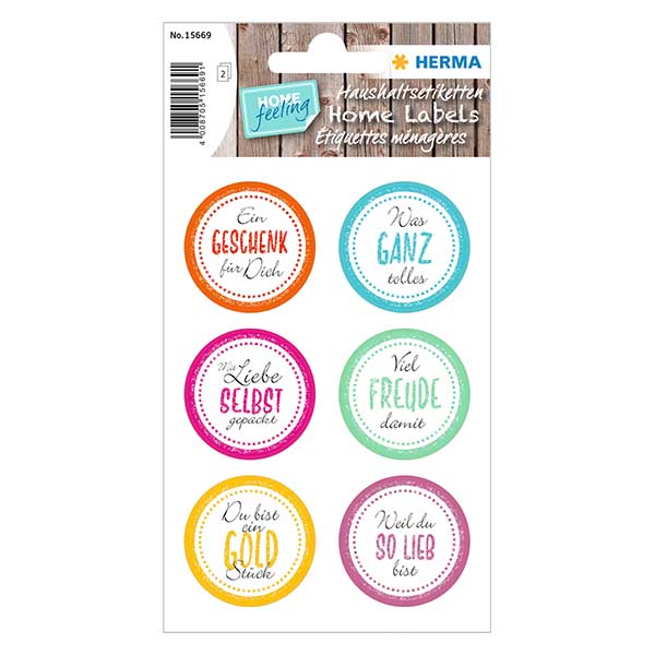 Adesivo "Gioia" (12 adesivi con glitter) ø34mm