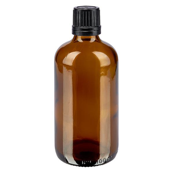 Flacone contagocce marrone 100ml OV nero/1mm ApoGlas