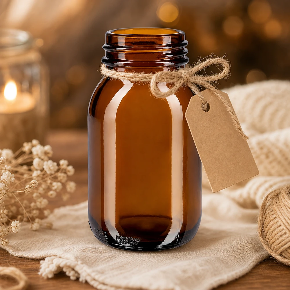 Bottiglia a collo largo da 125 ml in vetro ambrato Bottiglia in vetro marrone da 125 ml con ampia apertura per un facile riempimento e svuotamento