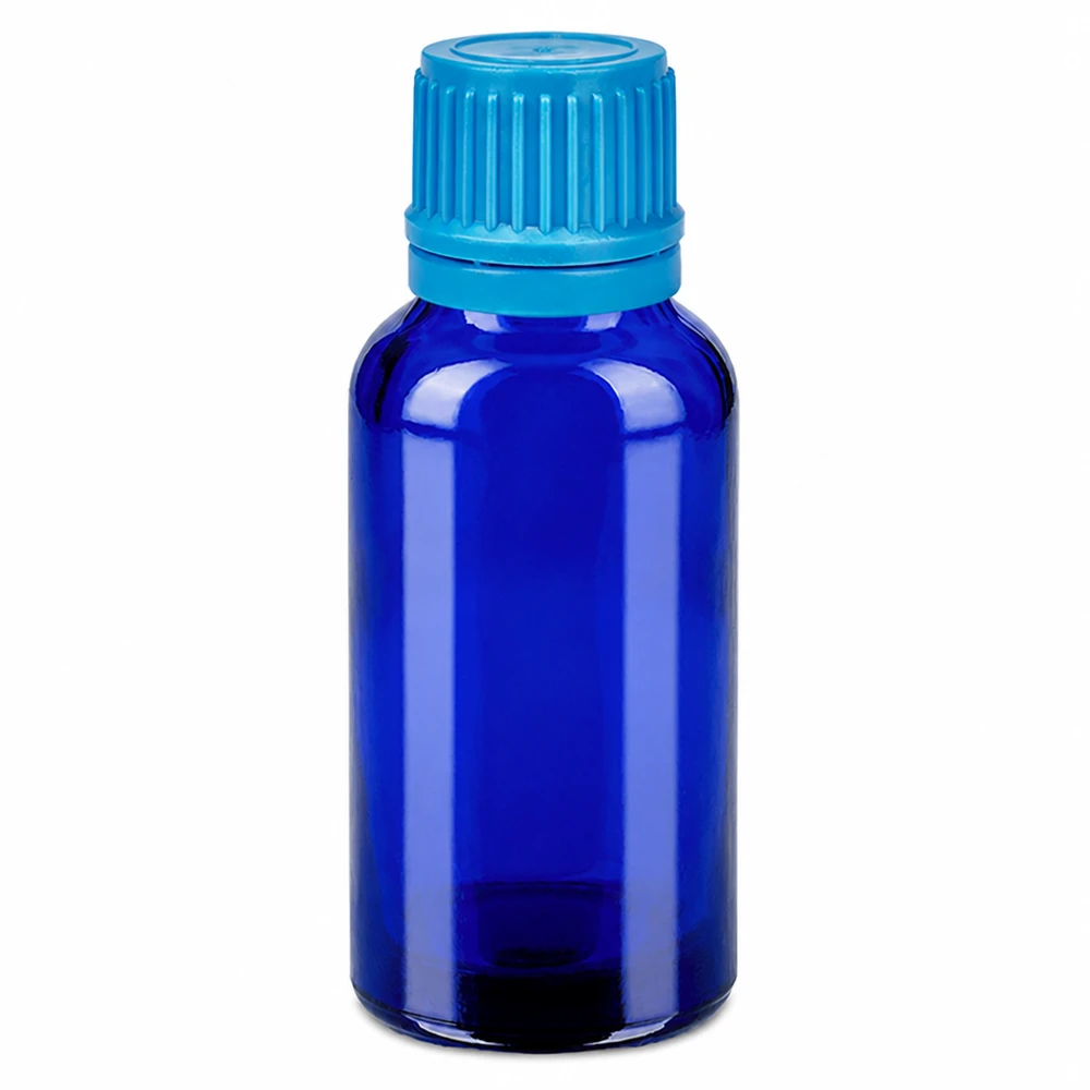 Bottiglia da 30ml 11mm SV blu OV BlueLine UT18/30 Flacone in vetro blu di alta qualità da 30 ml con tappo a prova di bambino per medicinali e olii