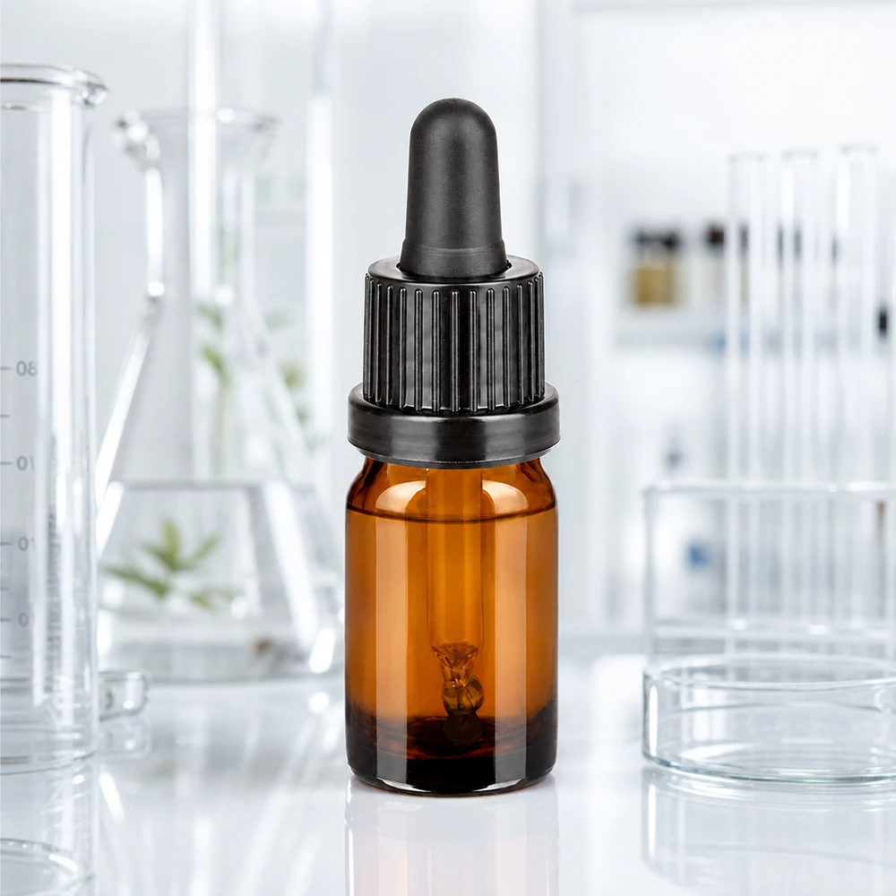 Bottiglia per pipette da 5 ml nera OV BrownLine UT18/5 Flacone per pipette da 5 ml con vetro ambrato Protezione UV per sostanze sensibili alla luce
