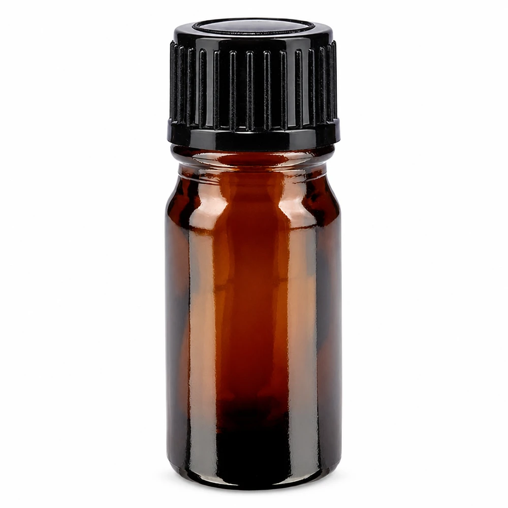 Bottiglia da farmacia marrone da 5 ml. SV STD nero/11mm ApoGlas Flacone da farmacia in vetro marrone da 5 ml con tappo standard nero da 11 mm