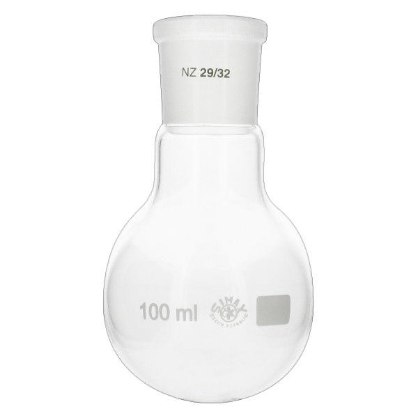 Pallone a fondo tondo da 100 ml con giunto standard rettificato (29/32) Pallone a fondo tondo da 100 ml con giunto standard rettificato (29/32)