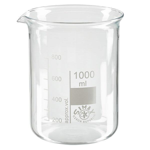 Bicchiere 1000ml in vetro borosilicato, forma bassa