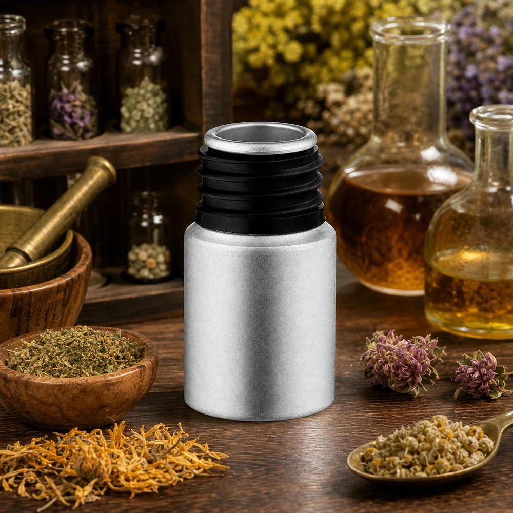 Flacone riutilizzabile in alluminio da 10 ml in look argento opaco per un packaging cosmetico sostenibile