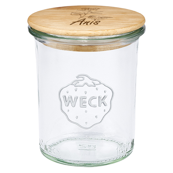Coprifuoco in legno "Anis" con verga larmier WECK 160ml Coprifuoco in legno "Anis" con verga larmier WECK 160ml