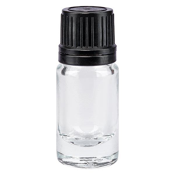 Flacone contagocce trasparente da 5 ml OV nero/1mm ApoGlas